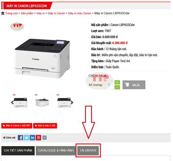 Tải Driver máy in Canon LBP633Cdw chi tiết