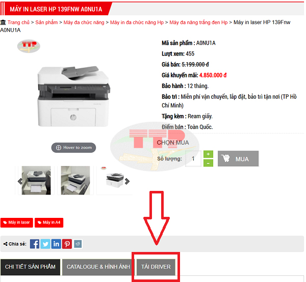 Hướng dẫn cài đặt Driver máy in HP 139Fnw TTP