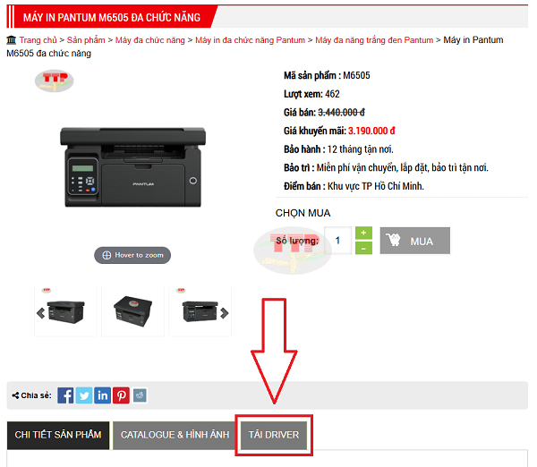 Hướng dẫn tải Driver máy in Pantum M6505/ M6505w