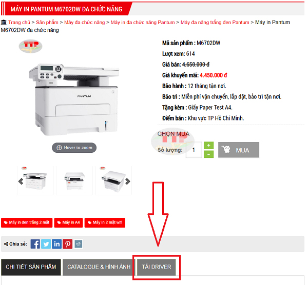 Tải Driver máy in Pantum M6702Dw chi tiết