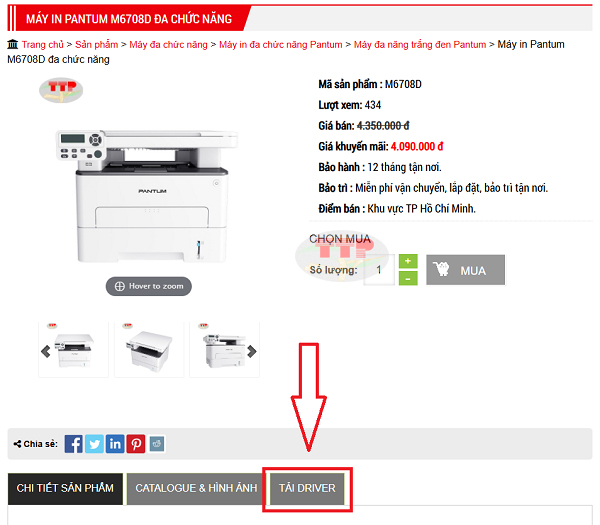 Tải Driver máy in Pantum M6708D chi tiết