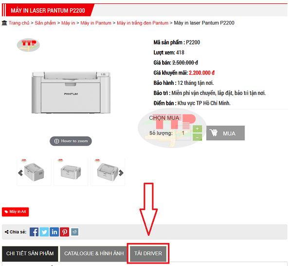 Tải Driver máy in Pantum P2200/ P2200w chi tiết