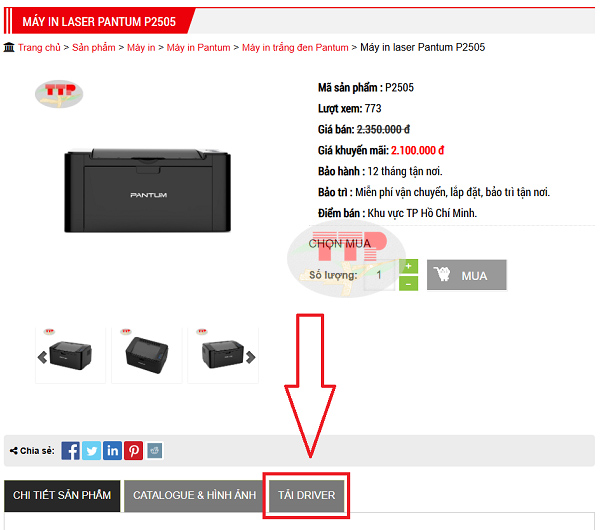 Tải Driver máy in Pantum P2505/ P2505w chi tiết