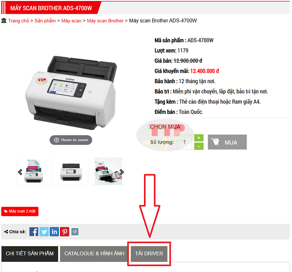 Tải Driver máy scan Brother ADS-4700w chi tiết