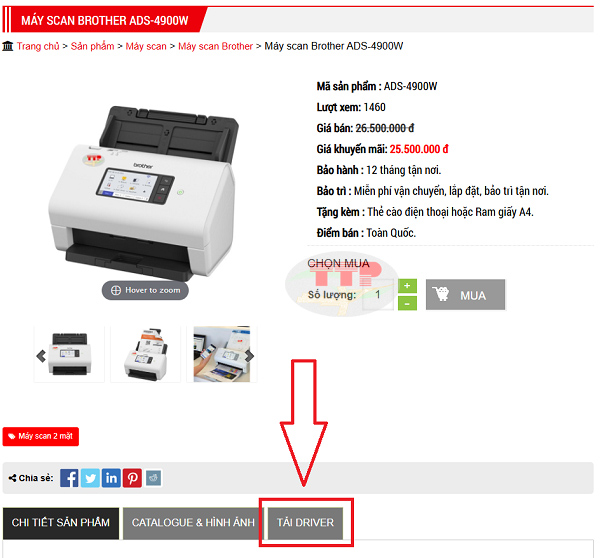 Tải Driver máy scan Brother ADS-4900w chi tiết