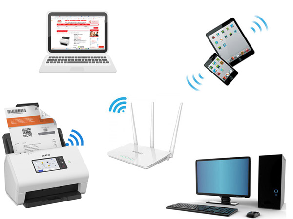 Kết nối WiFi Brother 4900W