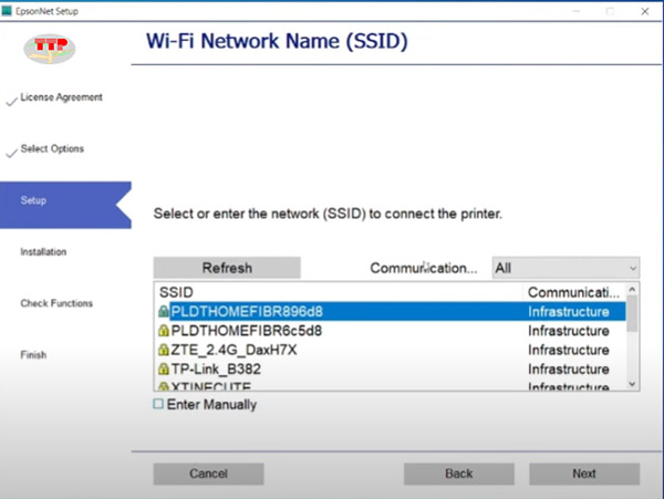 Cài đặt driver kết nối wifi Epson l18050