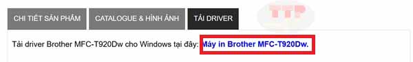 Hướng dẫn tải Driver máy in Brother T920Dw TTP