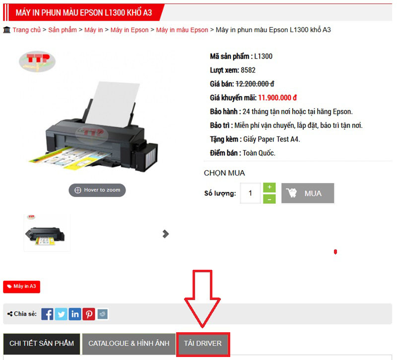 Hướng dẫn cài đặt Driver máy in Epson L1300