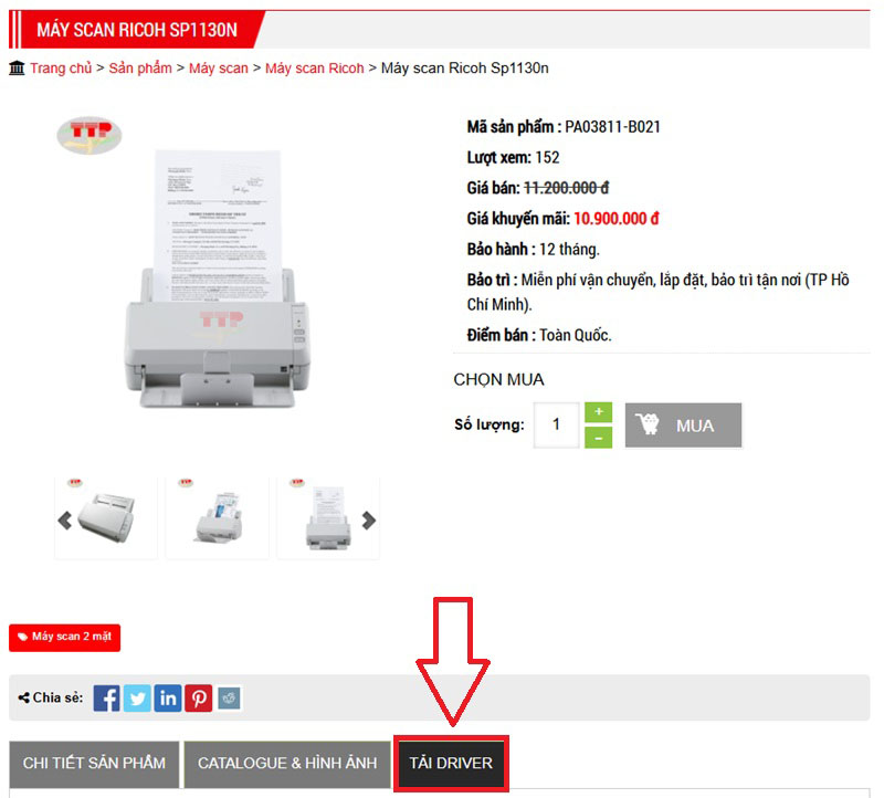 Hướng dẫn tải driver máy Scan Fujitsu SP1130N TTP