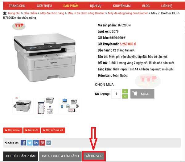 Hướng dẫn cài đặt Driver máy in Brother DCP-B7620Dw