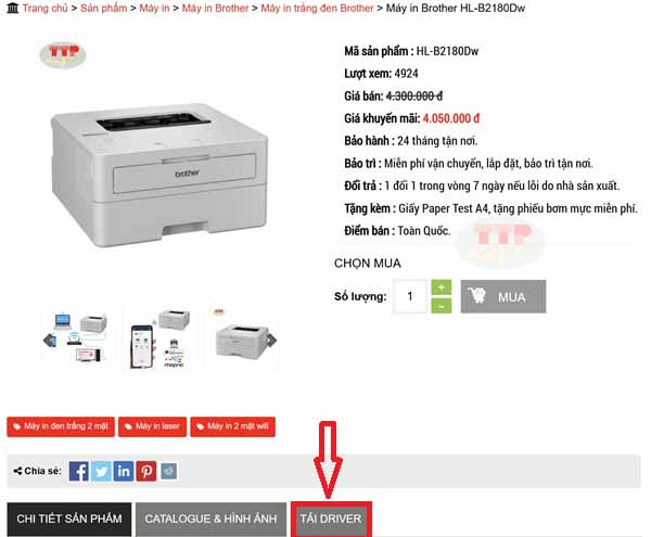 Tải Driver máy in Brother HL-B2180Dw TTP