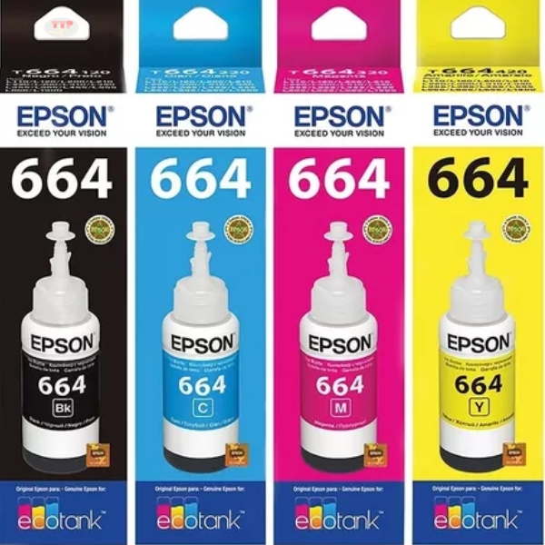 Hộp mực Epson T664 BK, C, M, Y TTP