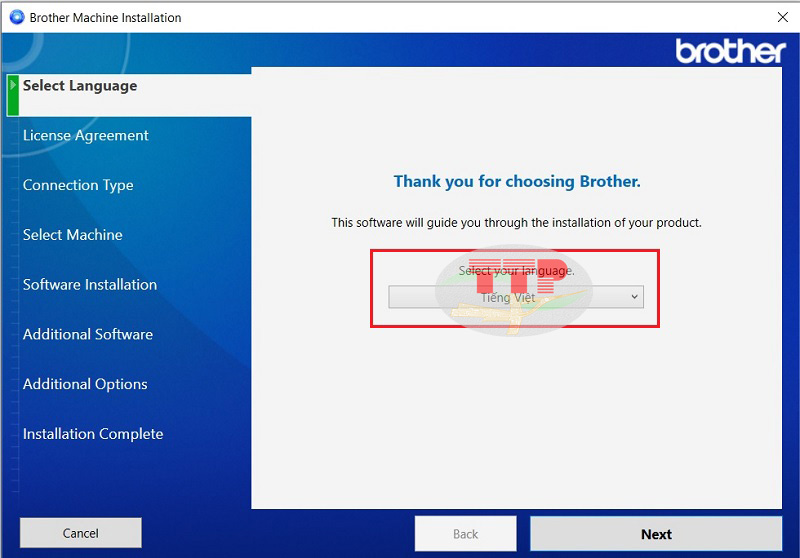 Hướng dẫn cài đặt Driver máy in Brother MFC-B7810Dw - Bước 2