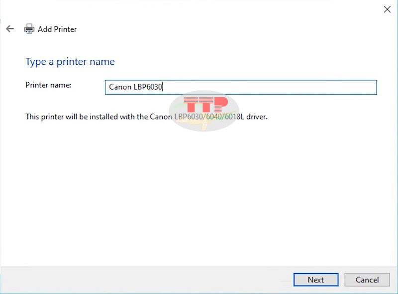 Cài đặt Driver máy in Canon LBP 6030 bằng cách add printer từ Control Panel - Bước 6