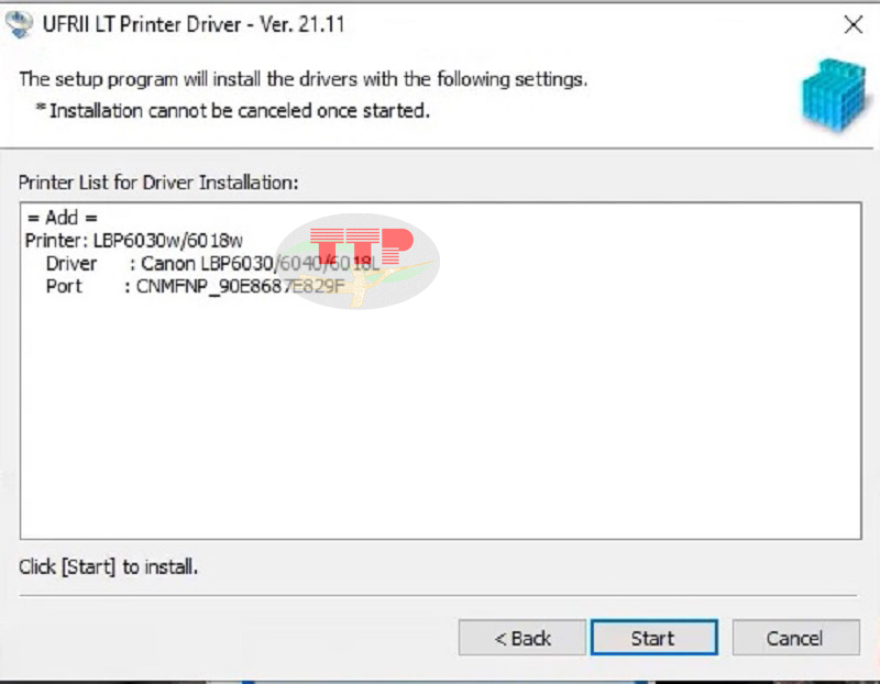 Hướng dẫn cài đặt Driver máy in Canon LBP 6030W - Bước 4