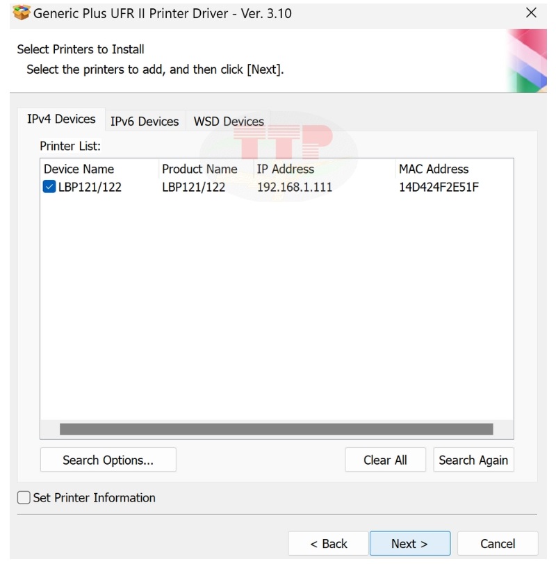Cài đặt Driver Canon 121Dn bằng phần file Setup Bước 7