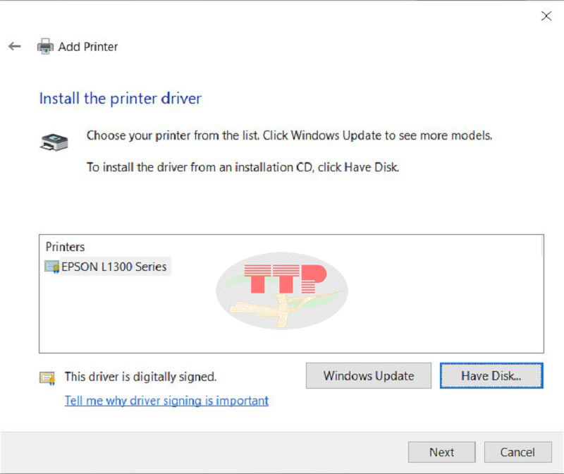 Hướng dẫn cài đặt Driver máy in Epson L1300 - Bước 5