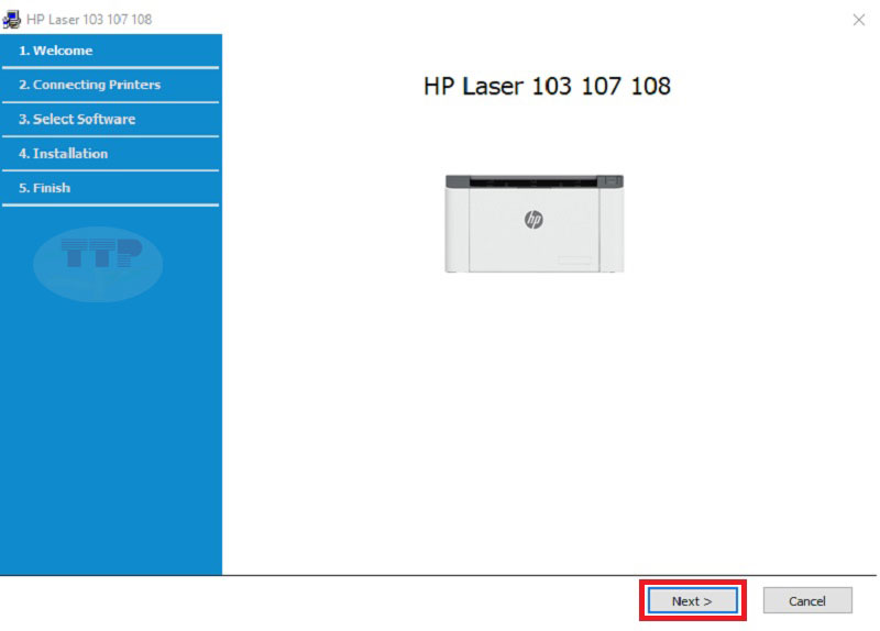 Hướng dẫn cài đặt Driver máy in Hp 108W TTP - Bước 2