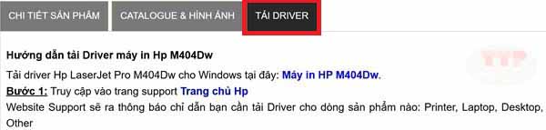 Hướng dẫn cài đặt Driver máy in HP LaserJet Pro M404dw/M404Dn/M404D TTP