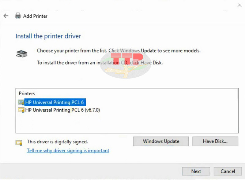 Hướng dẫn cài đặt Driver máy in HP M706N - Bước 6