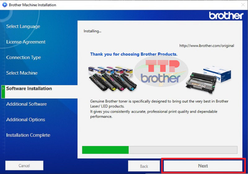 Hướng dẫn cài đặt Driver Brother HL-B2180Dw - Bước 7
