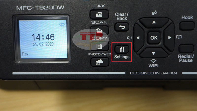 Hướng dẫn kết nối wifi máy in Brother T920dw - Bước 2