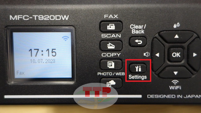 Hướng dẫn reset wifi máy in Brother T920dw - Bước 1