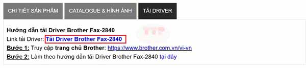 Hướng dẫn tải Driver Brother Fax-2840 TTTP