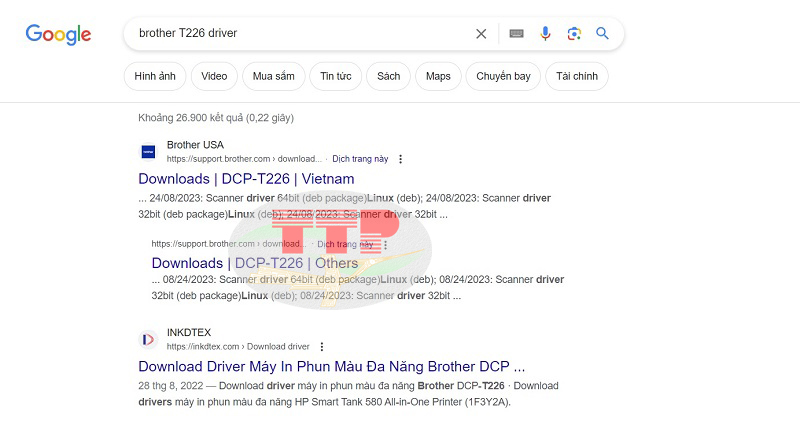 Hướng dẫn tải Driver máy in Brother T226 - Bước 1