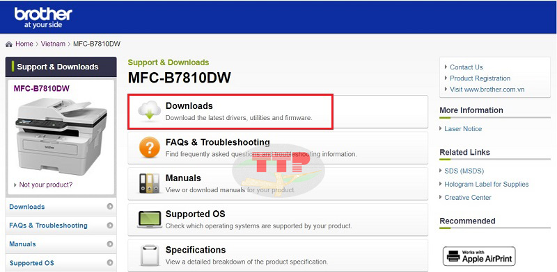 Hướng dẫn tải Driver 7810Dw - Bước 2