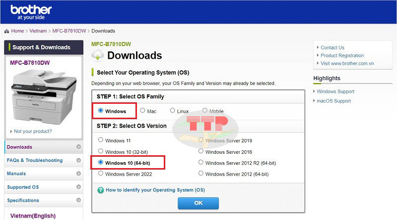 Hướng dẫn tải Driver 7810Dw - Bước 3