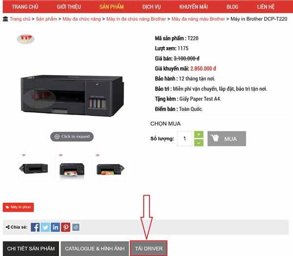Hướng dẫn tải Driver máy in Brother T220 TTP