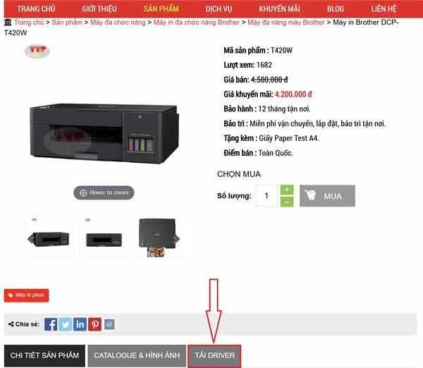 Hướng dẫn cài đặt Driver máy in Brother T420w TTP