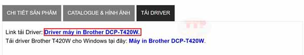 Hướng dẫn tải Driver máy in Brother T420w TTP