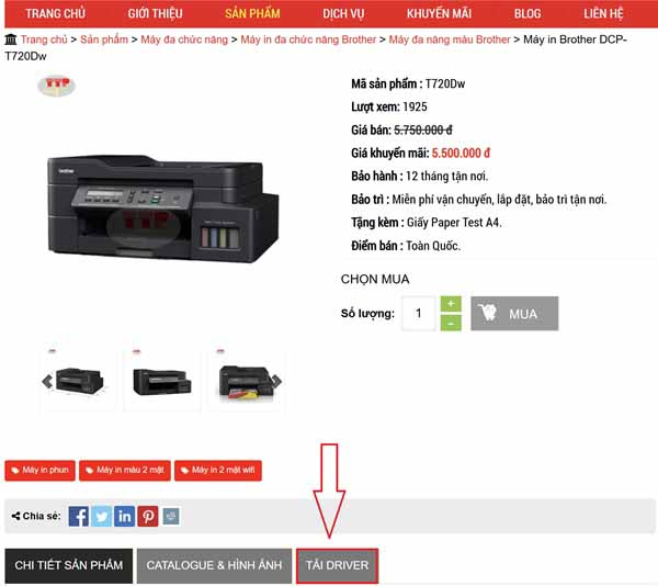  Hướng dẫn tải Driver máy in Brother T720dw