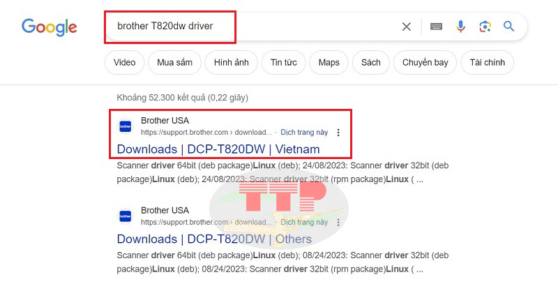 Hướng dẫn tải Driver máy in Brother T820dw - Bước 1