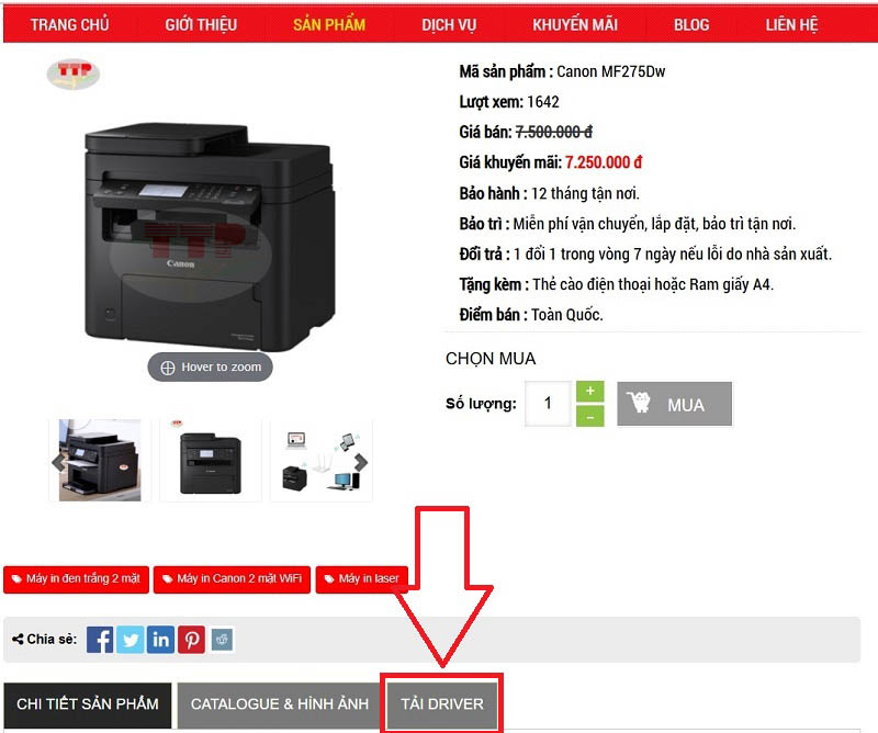 Hướng dẫn tải Drver canon 275Dw