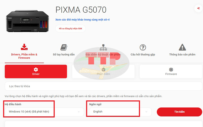 Hướng dẫn tải Driver máy in Canon Pixma G5070 - Bước 4