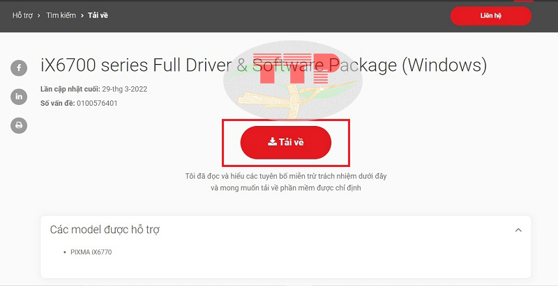 Hướng dẫn tải Driver Canon IX6770 - Bước 4