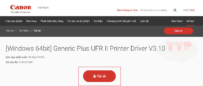 Hướng dẫn tải Driver máy in Canon 122DW TTP - Bước 5