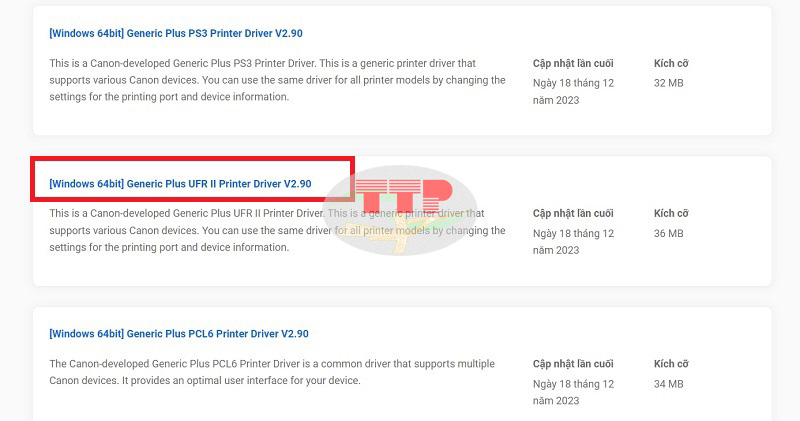Hướng dẫn tải Driver máy in Canon LBP 214Dw - Bước 4
