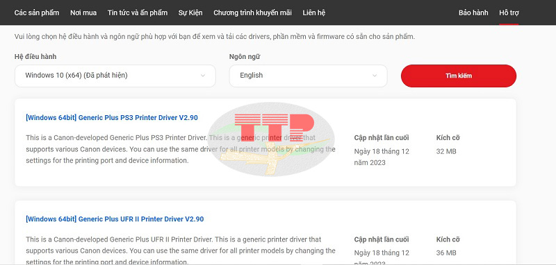 Hướng tải Driver máy in Canon LBP 246Dw - Bước 4