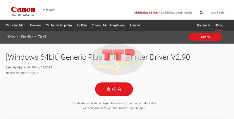 Hướng tải Driver máy in Canon LBP 246Dw - Bước 5