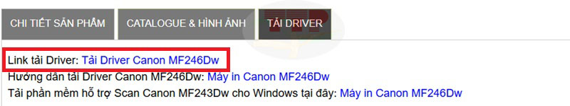 Tải Driver máy in Canon LBP 246Dw chi tiết TTP