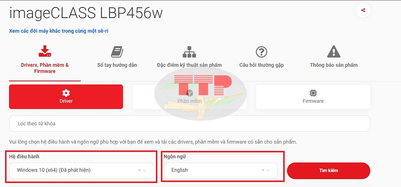 Hướng dẫn tải Driver máy in Canon LBP456w - Bước 4