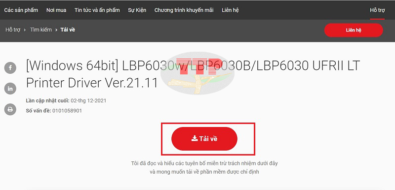 Hướng dẫn tải Driver máy in Canon LBP 6030W - Bước 5