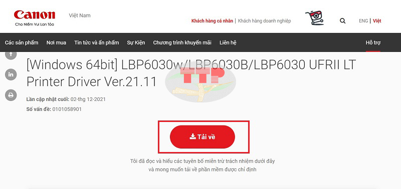 Hướng dẫn tải Driver máy in Canon LBP 6030 - Bước 5