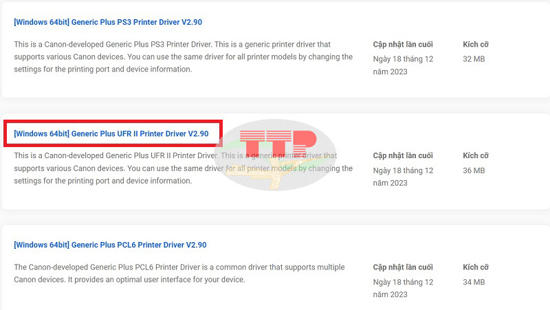 Tải Driver máy in Canon LBP8780X - Bước 4
