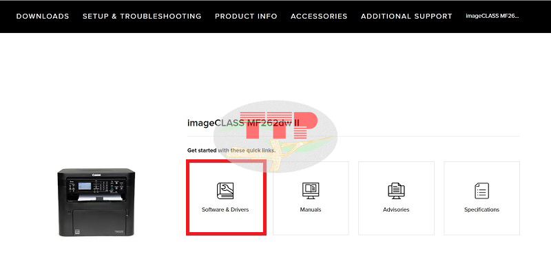 Hướng dẫn tải Driver máy in Canon MF262Dw II - Bước 2
